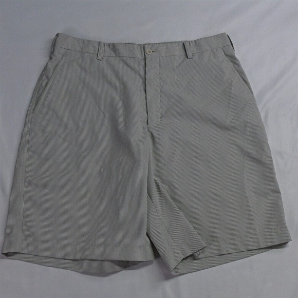 Nike 35 x 10" Brown White Stripe 256647 Fit Dry‎ Golf Shorts - Picture 1 of 7